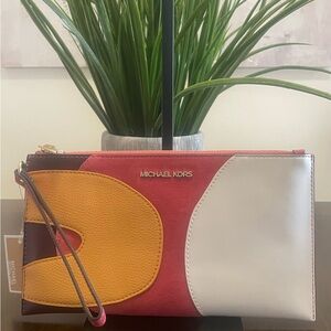 Michael Kors Patchwork Jet Set Travel Large Wristlet